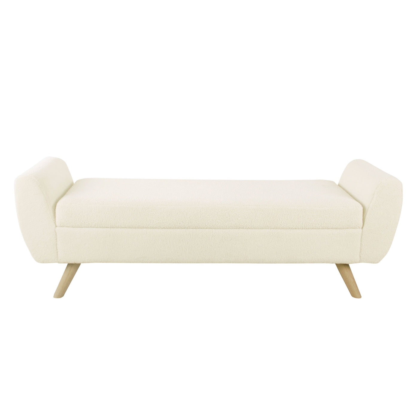 HomePop Modern Sherpa Storage Bench with Wood Legs