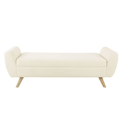 HomePop Modern Sherpa Storage Bench with Wood Legs