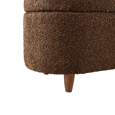 INK IVY Bailey Boucle-Style Curved Storage Accent Bench