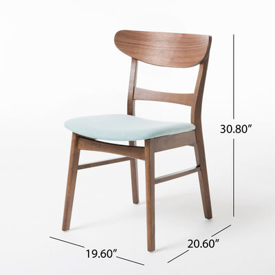 Abrielle Mid-Century Modern Upholstered Rubberwood Dining Chair (Set of 2) by Christopher Knight Home