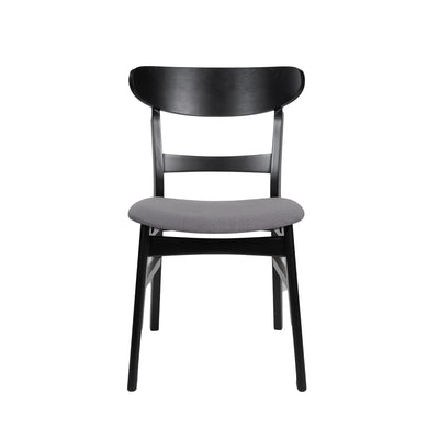 Abrielle Mid-Century Modern Upholstered Rubberwood Dining Chair (Set of 2) by Christopher Knight Home