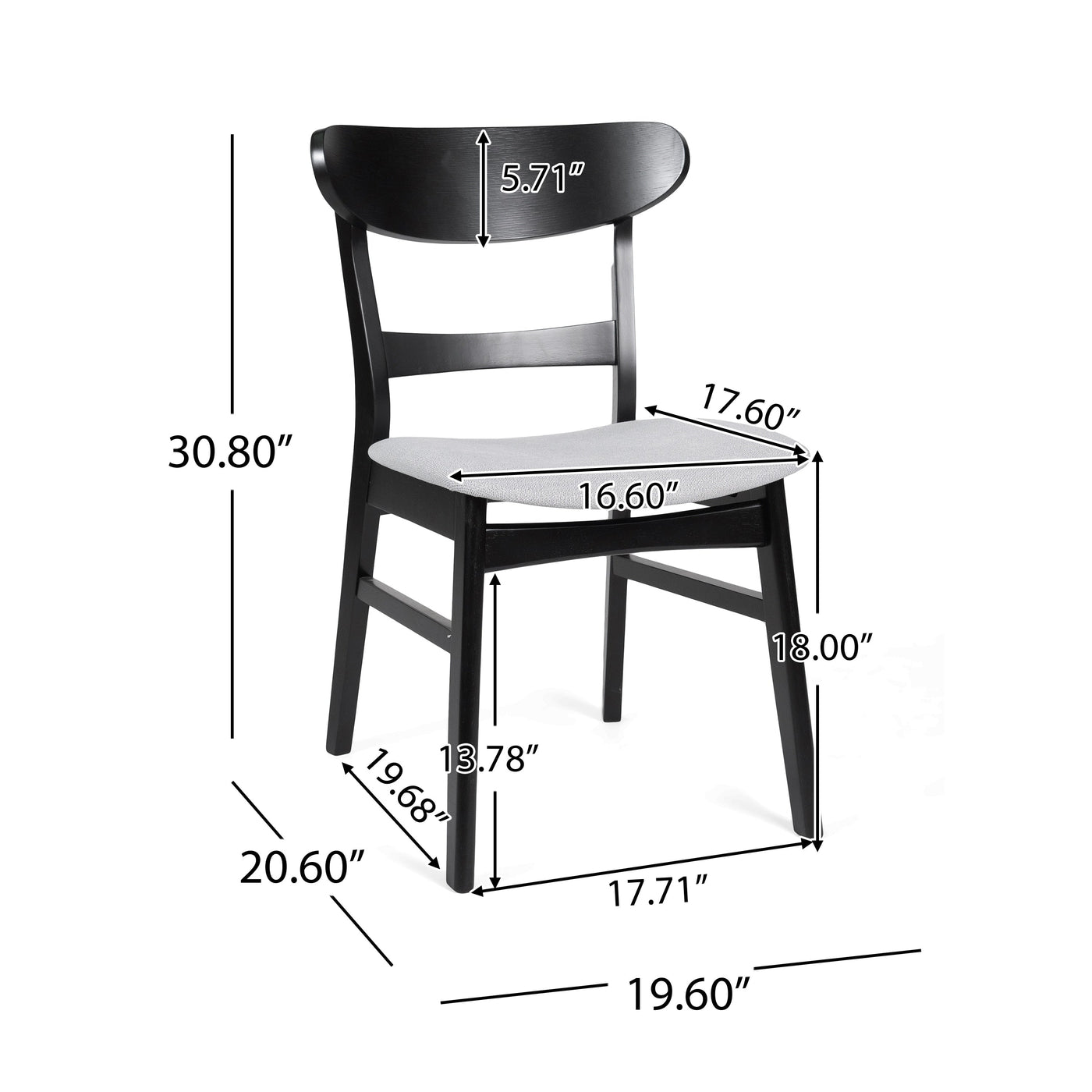 Abrielle Mid-Century Modern Upholstered Rubberwood Dining Chair (Set of 2) by Christopher Knight Home