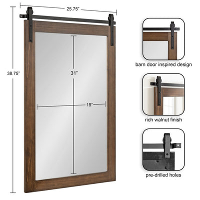 Kate and Laurel Cates Rustic Rectangular Wall Mirror