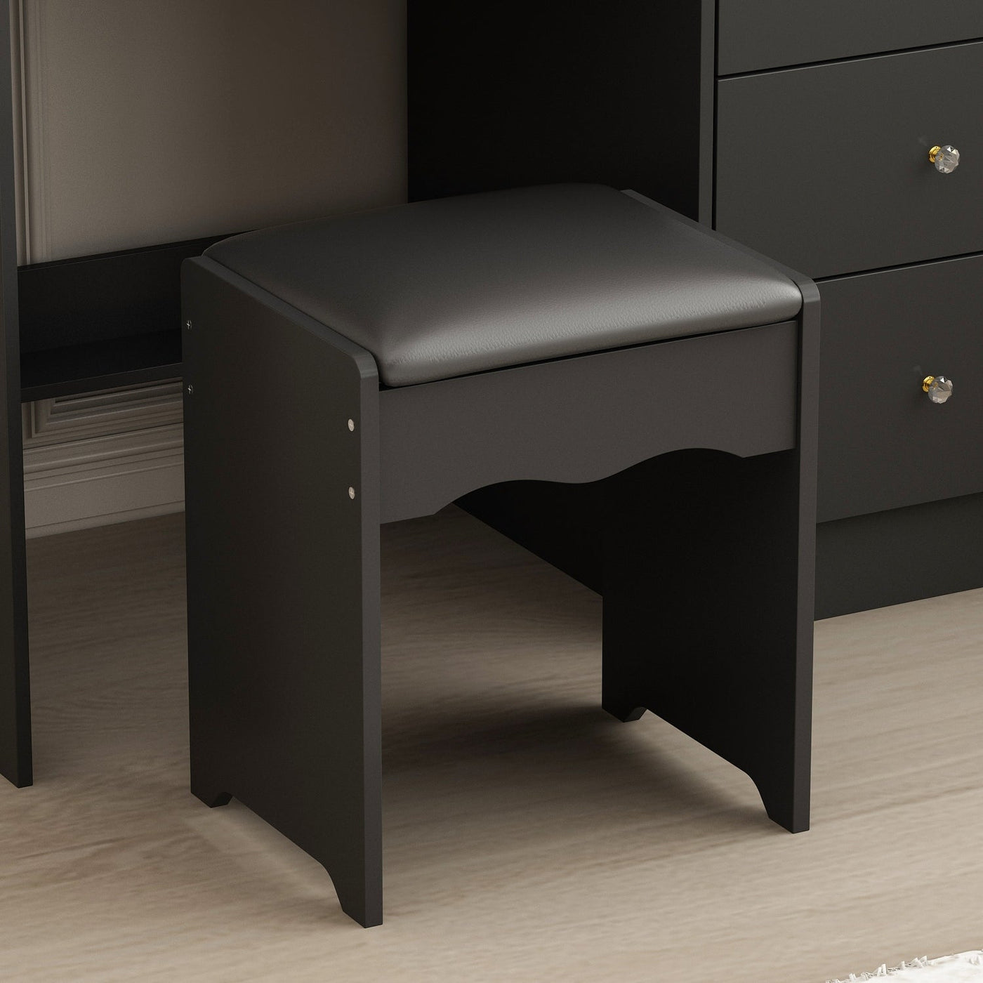 Kerrogee Makeup Vanity Set with Adjustable Lighted Mirror & Stool - 39.4L x 19.7W x 53.5H