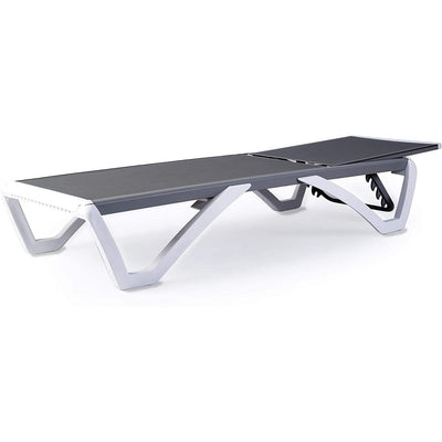 Kozyard Alan Full Flat Aluminum and Polypropylene Resin Legs Patio Reclining Adjustable Chaise Lounge