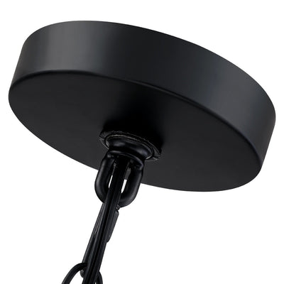 Lennie 20 in. 4-Light Rattan Tiered Drum Chandelier Light with Black Canopy - 20 in. W - 20 in. W