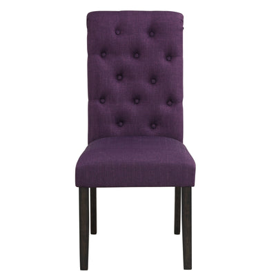 Roundhill Furniture Leviton Solid Wood Tufted Dining Chair (Set of 2)