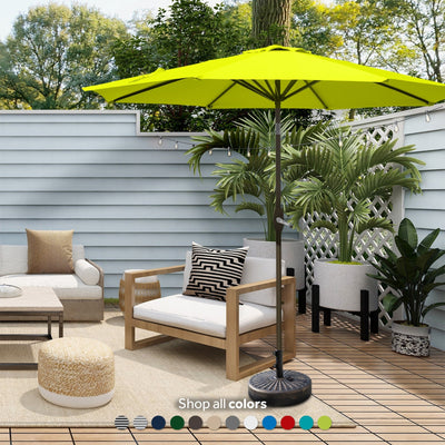 Lopes 9-foot Patio Umbrella with Bronze Finish Base Weight Stand Included