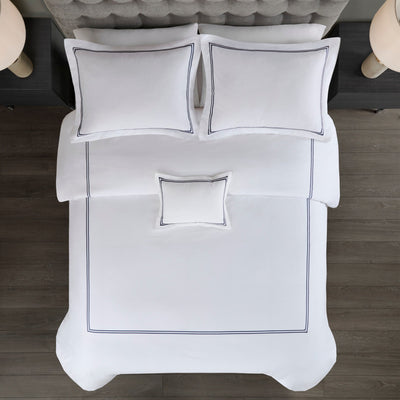 Madison Park Signature 500 Thread Count Luxury Collection 100% Cotton Sateen Embroidered Duvet Cover Set
