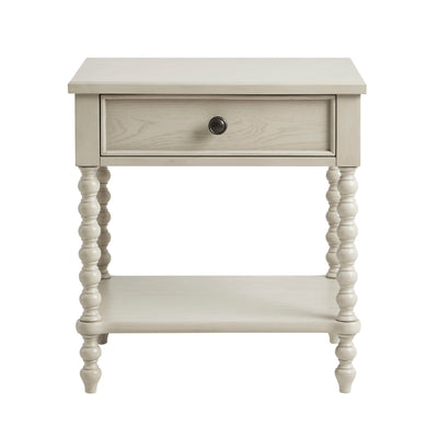 Madison Park Signature Beckett Turned Wood Spindle Nightstand with Drawer & Shelf