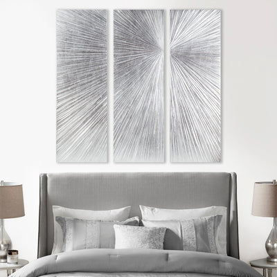 Madison Park Signature Sunburst Hand Painted Triptych 3-piece Dimensional Resin Wall Art Set