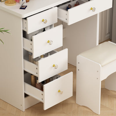 Makeup Vanity Dressing Table Set With Touch Screen Mirror & Stool