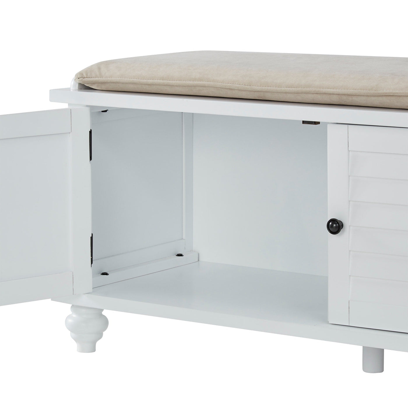 Maybelle Velvet Cushion Shutter Door Storage Bench by iNSPIRE Q Classic