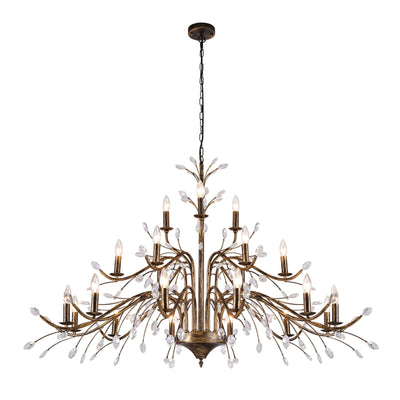 Farmhouse Retro Tree Branch Crystal Chandelier Candle-Style Pendant Light