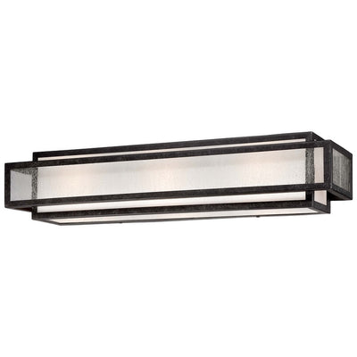 Lavery Camden Square Aged Charcoal & Seeded Glass 3 Light Bath Bar