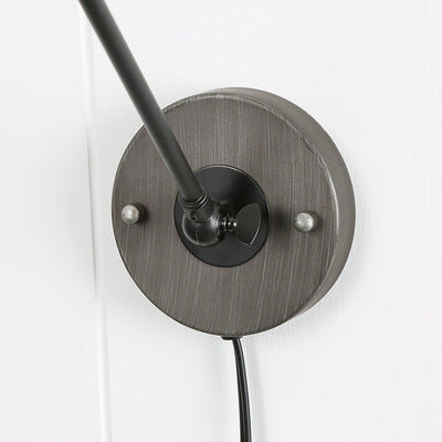 Set of 2 Modern Adjustable Swing Arm Lights Plug-in Hardwire Wall Sconces