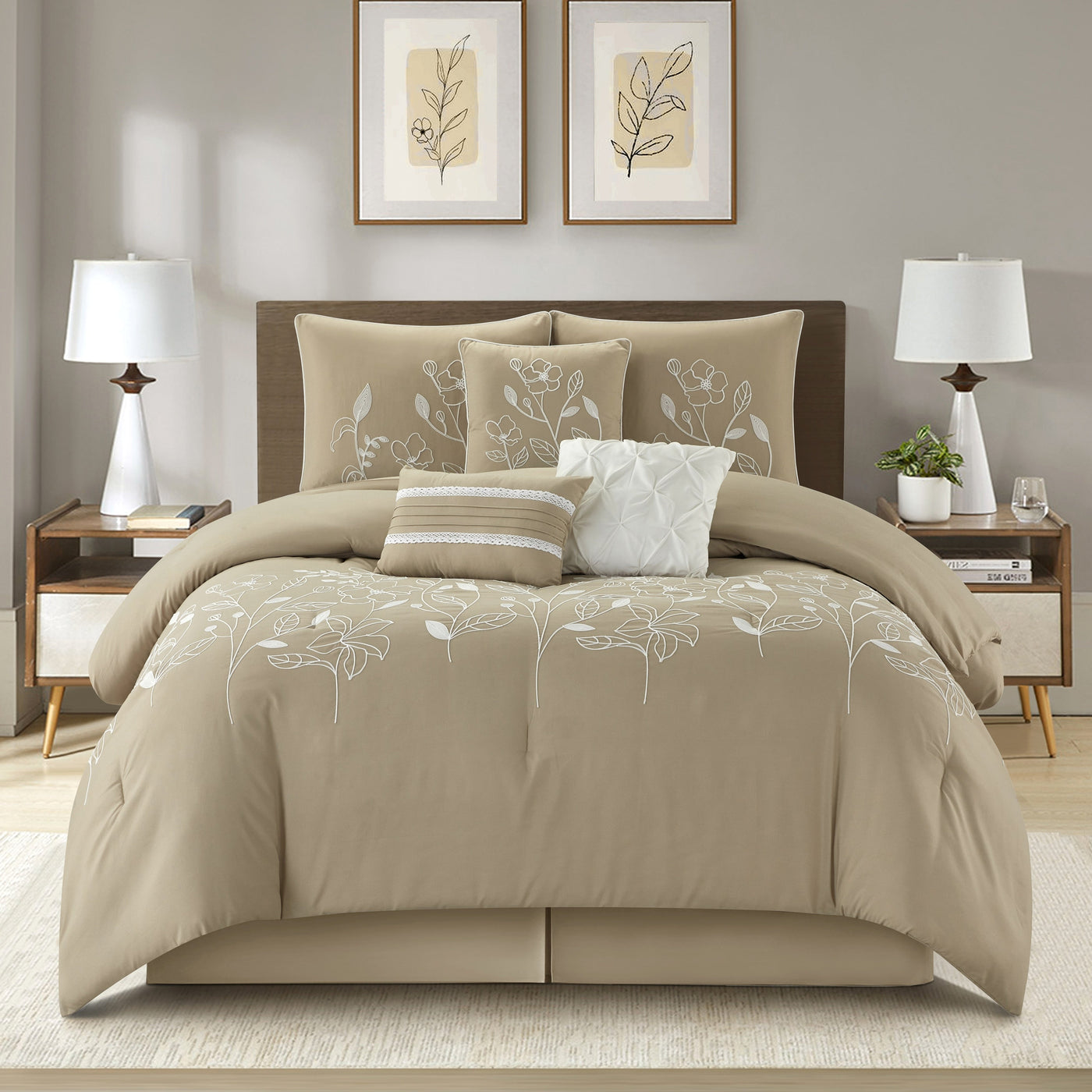 Nanshing Taylor 7 Piece Floral Botanical Comforter Set