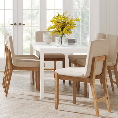 Gracie Modern Bar Stool, Boucle Upholstered Chair and Brushed Wooden Legs