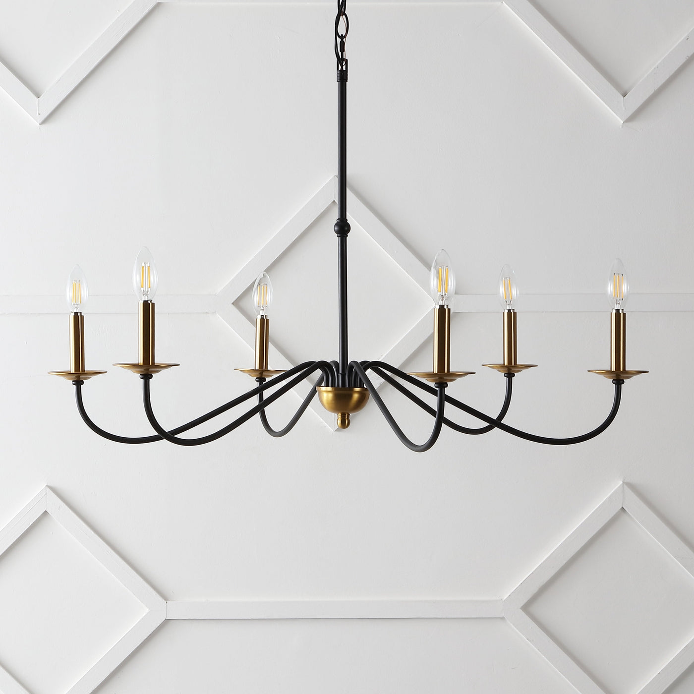 34.75 6-Light Iron LED Chandelier, by JONATHAN Y