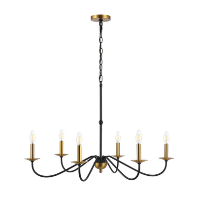34.75 6-Light Iron LED Chandelier, by JONATHAN Y