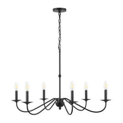 34.75 6-Light Iron LED Chandelier, by JONATHAN Y
