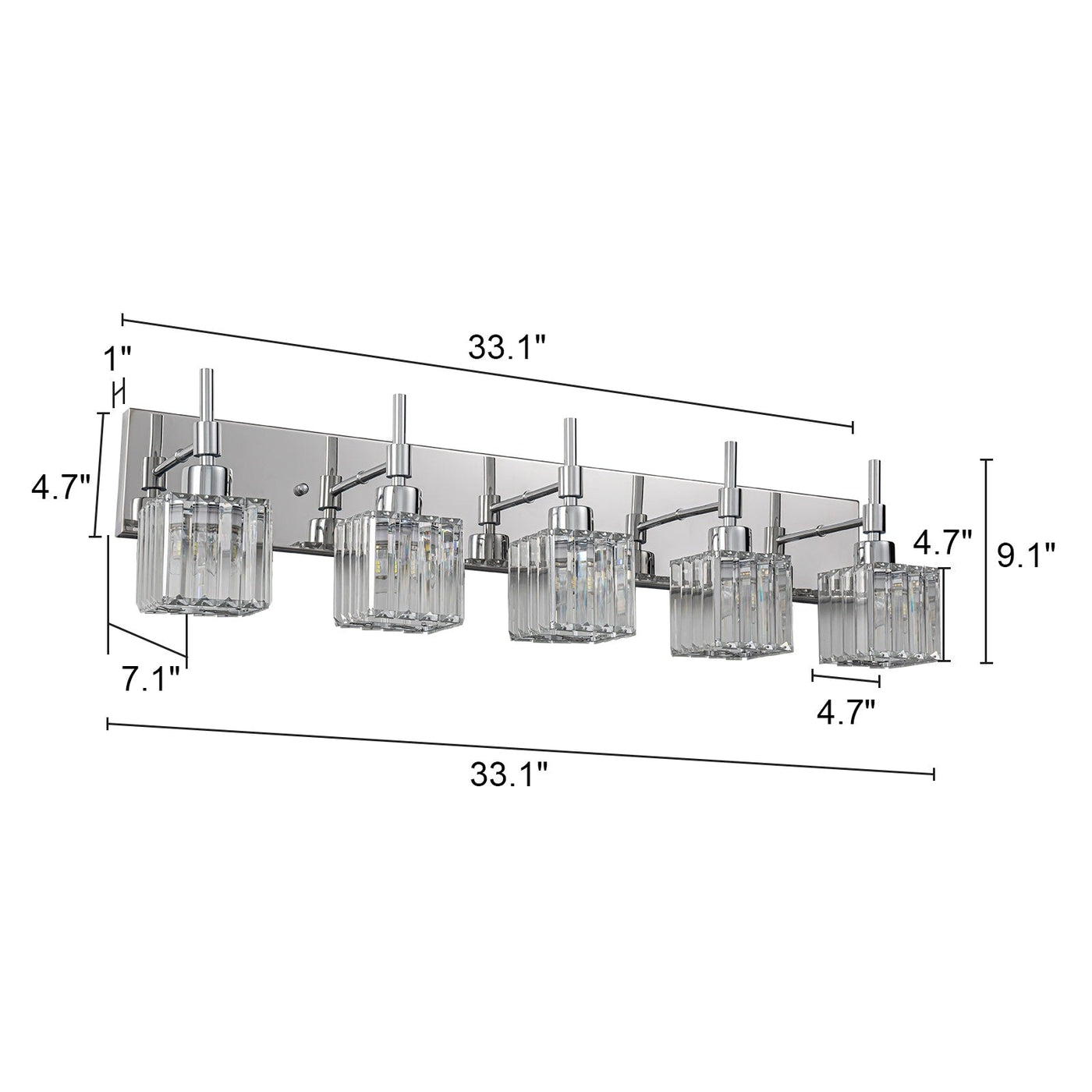 Ora Modern Dimmable Crystal Bathroom Light Fixtures Over Mirror Glam Vanity Lights