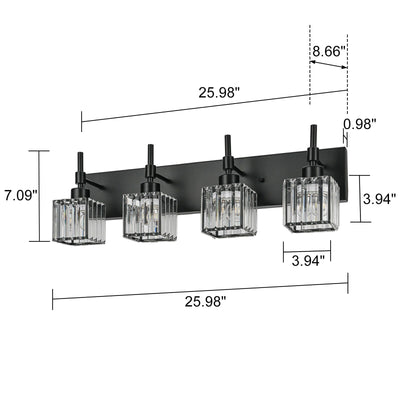 Ora Modern Dimmable Crystal Bathroom Light Fixtures Over Mirror Glam Vanity Lights