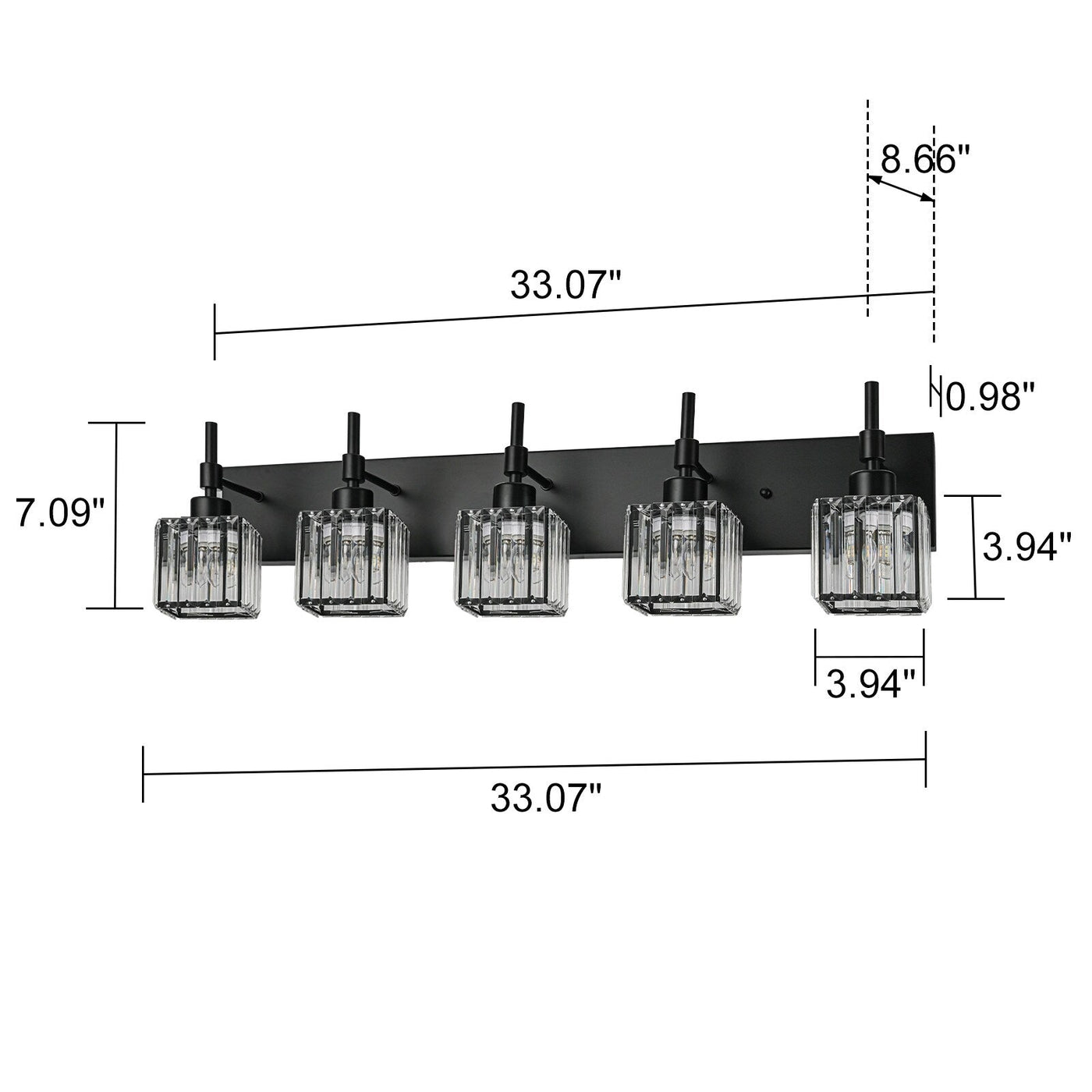 Ora Modern Dimmable Crystal Bathroom Light Fixtures Over Mirror Glam Vanity Lights