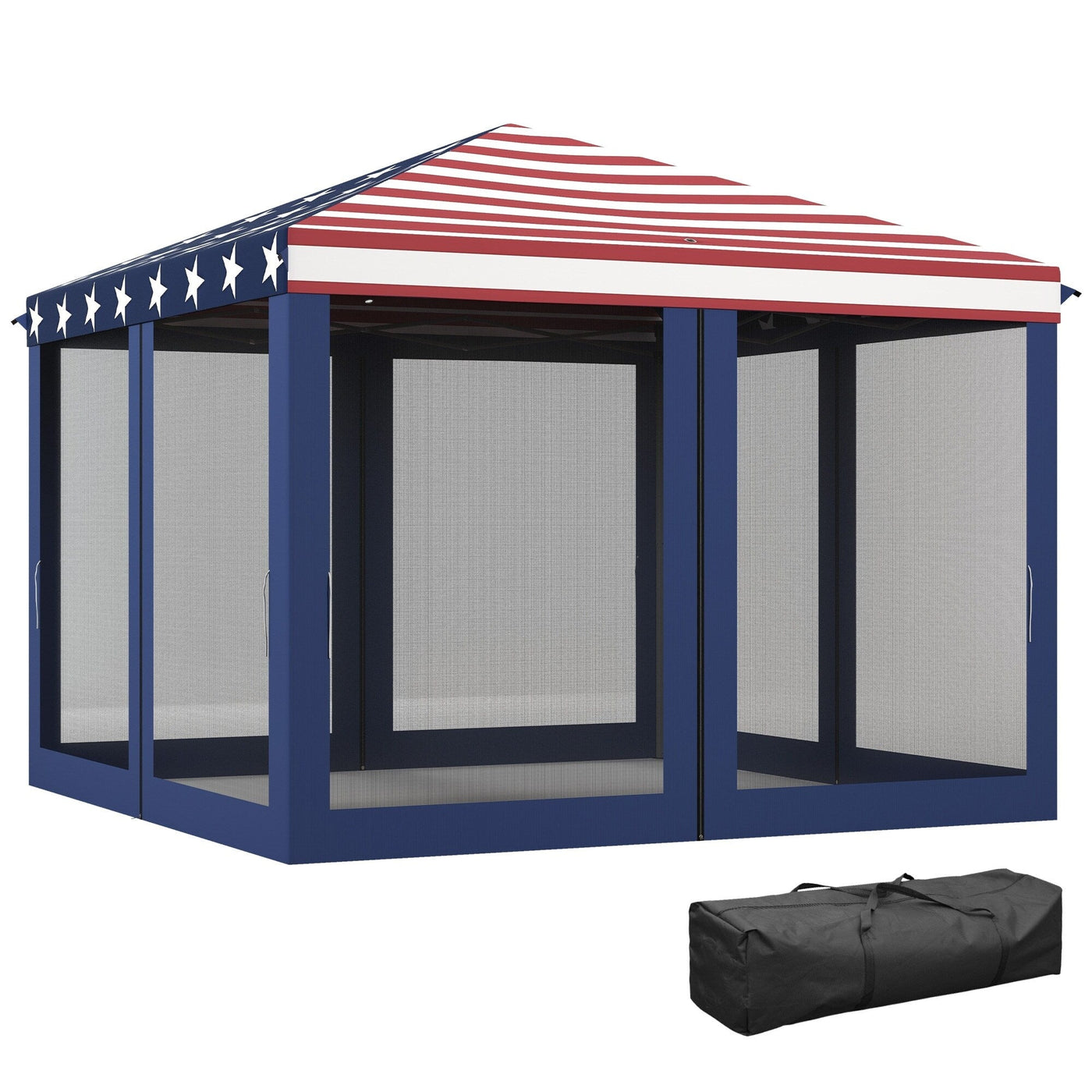 Outsunny 10' x 10' Heavy Duty Pop Up Canopy with Removable Mesh Sidewall Netting, Easy Setup Design, Outdoor Party Event
