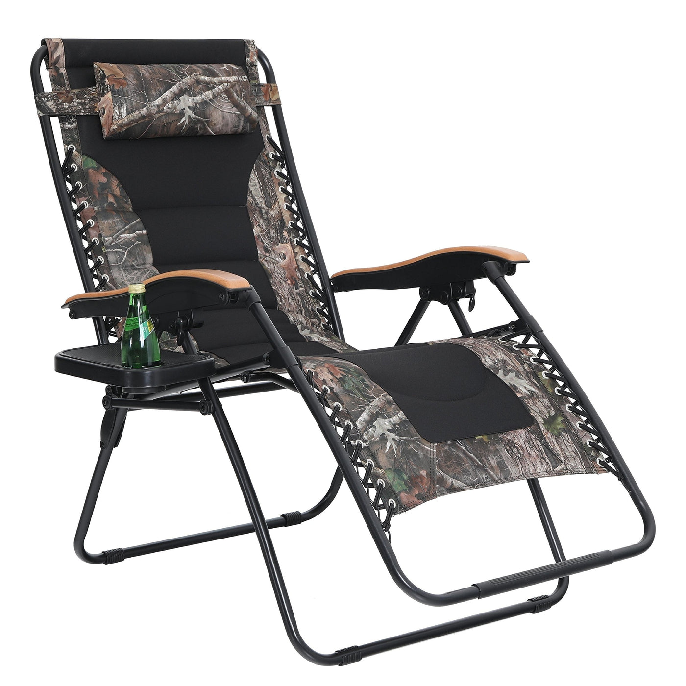 Oversize XL Padded Zero Gravity Lounge Chair Wider Armrest Adjustable Recliner with Cup Holder - N/A