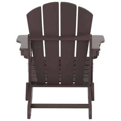 Polytrends Laguna Hdpe All Weather Outdoor Patio Foldable Adirondack Chair With Ottoman (2-Piece Set)