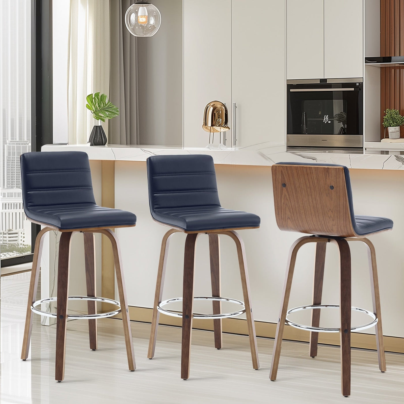 26/29 Faux Leather Swivel Bar/Counter Stools, Set of 2/3