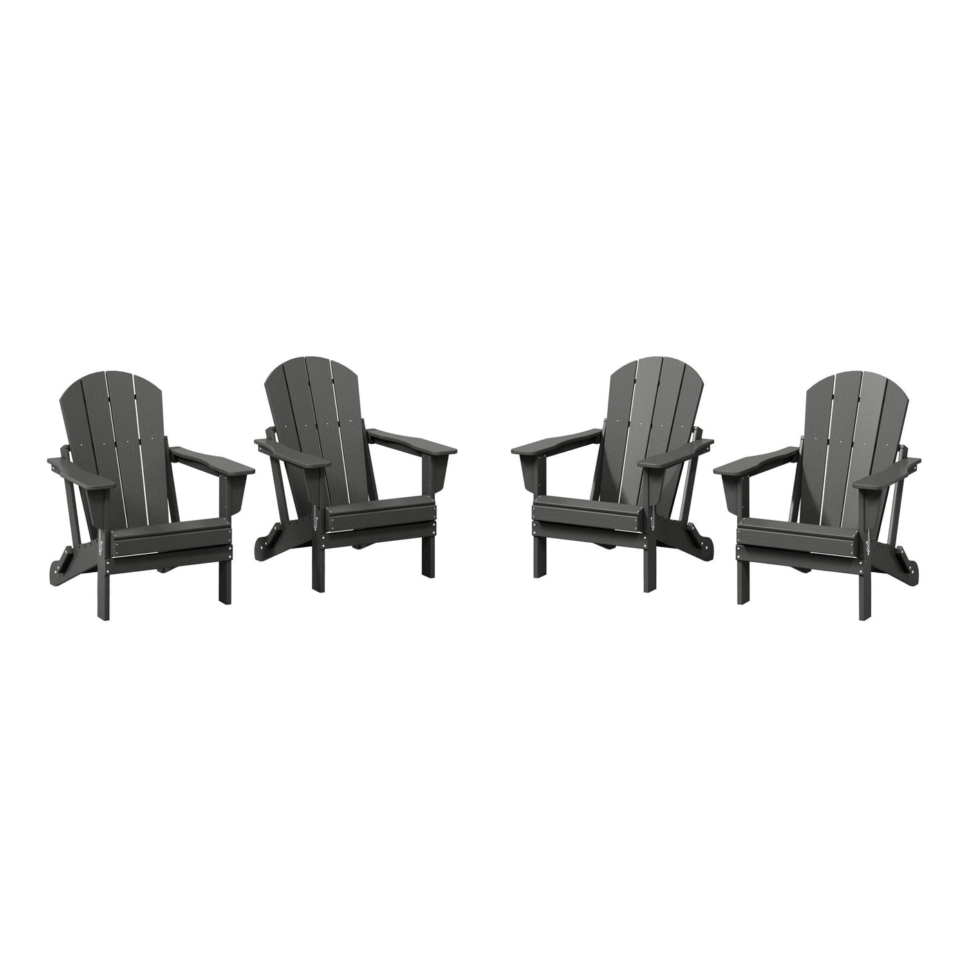 Polytrends Laguna Weather Resistant Outdoor Patio Folding Adirondack Chairs (Set of 4)