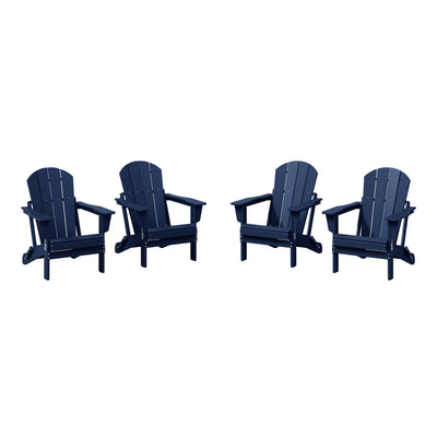 Polytrends Laguna Weather Resistant Outdoor Patio Folding Adirondack Chairs (Set of 4)