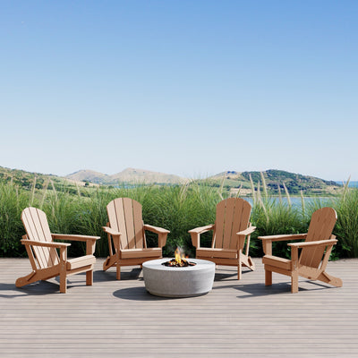 Polytrends Laguna Weather Resistant Outdoor Patio Folding Adirondack Chairs (Set of 4)
