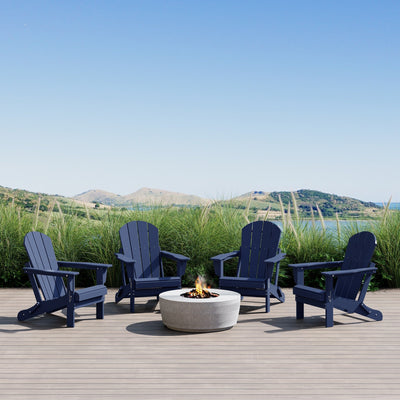 Polytrends Laguna Weather Resistant Outdoor Patio Folding Adirondack Chairs (Set of 4)