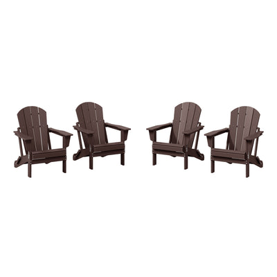Polytrends Laguna Weather Resistant Outdoor Patio Folding Adirondack Chairs (Set of 4)