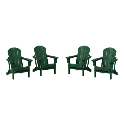 Polytrends Laguna Weather Resistant Outdoor Patio Folding Adirondack Chairs (Set of 4)
