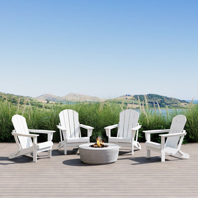 Polytrends Laguna Weather Resistant Outdoor Patio Folding Adirondack Chairs (Set of 4)
