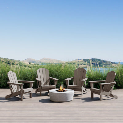 Polytrends Laguna Weather Resistant Outdoor Patio Folding Adirondack Chairs (Set of 4)