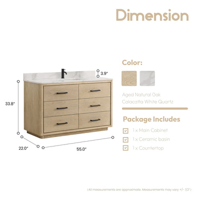 Porto Bath Vanity with White Quartz Stone Top without Mirror