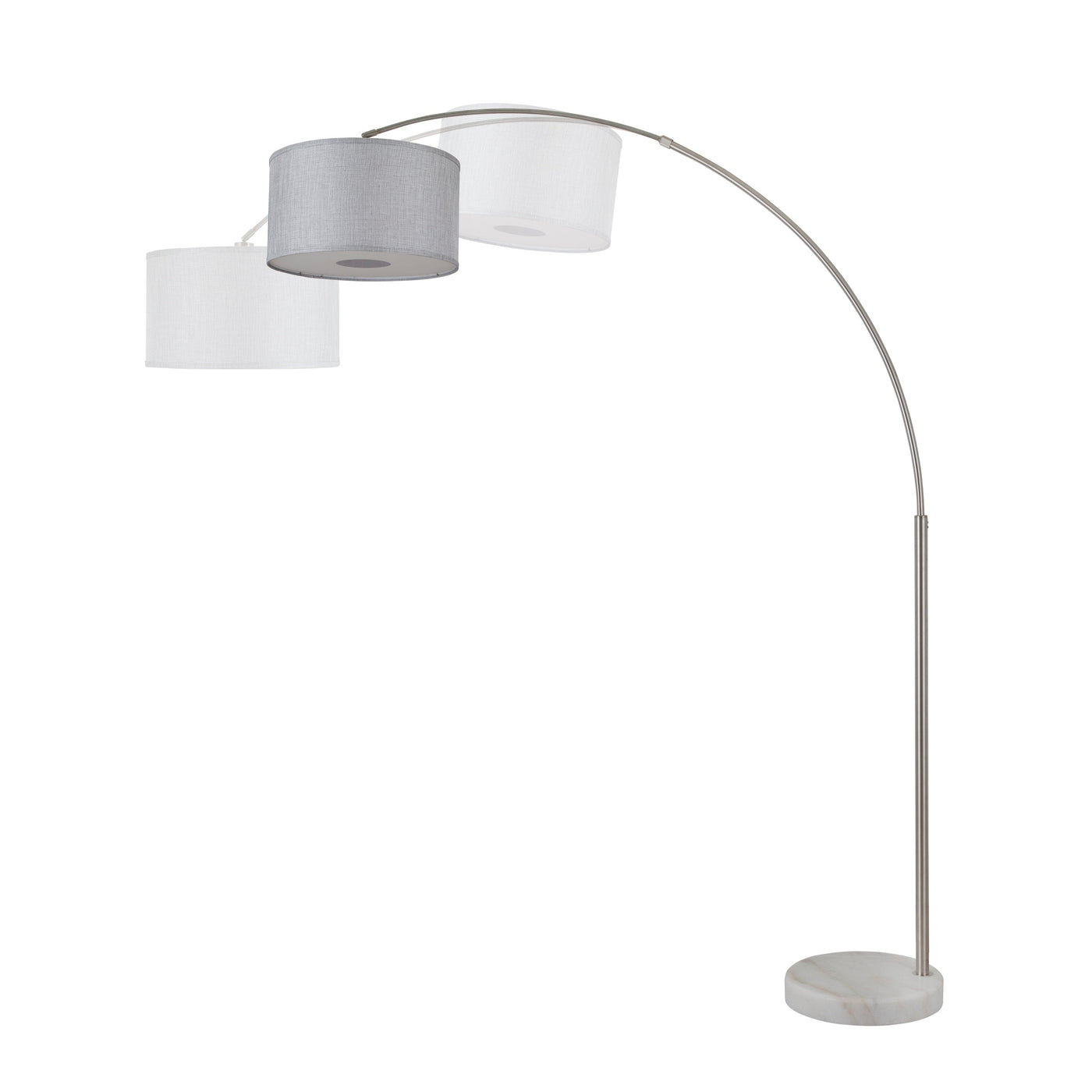 Q-Max 81 Steel Adjustable Arching Floor Lamp With Extra Large Shade and Marble Base