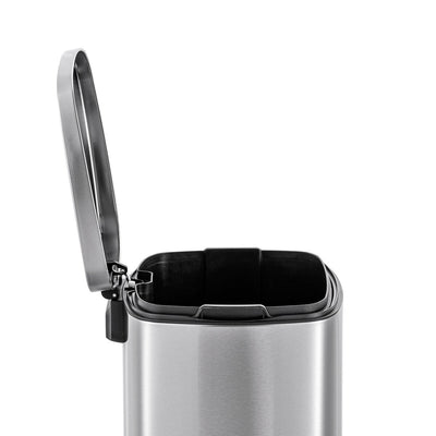 Qualiazero 13.2 GAL plus TWO 1.3 GAL Rectangular Step Can Trash Cans - Family Combo