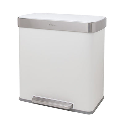 Qualiazero 16 Gal (8 Gal dual unit) Rectangular Recycle Step Can - Stainless Steel