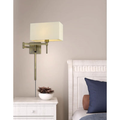 Robson Wall Swing Arm Reading Lamp-Antique Brass
