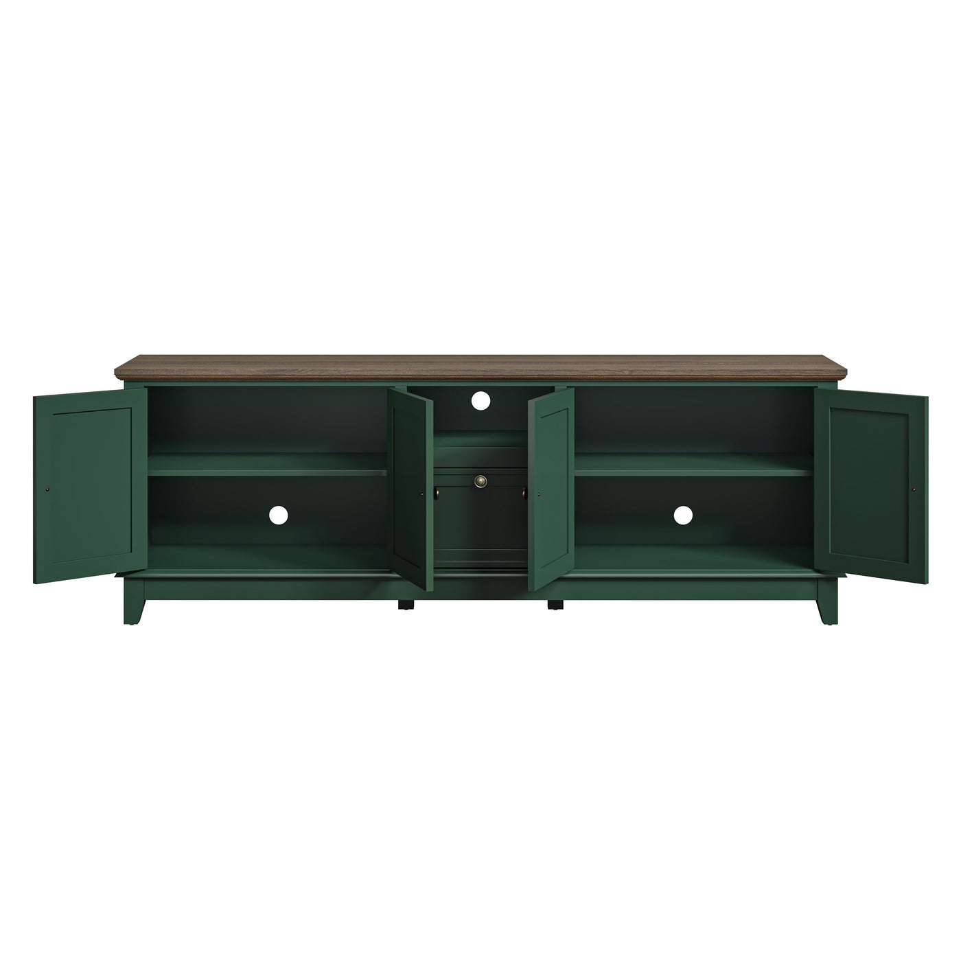 Rustic 72-Inch TV Stand with Adjustable Shelves, Hidden Storage - 72 in Width