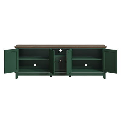Rustic 72-Inch TV Stand with Adjustable Shelves, Hidden Storage - 72 in Width