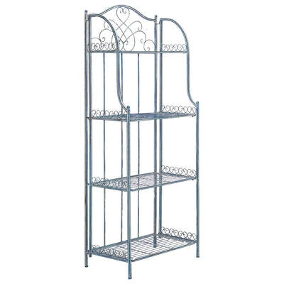 SAFAVIEH Bryn Victorian Wrought Iron 4-Tier Outdoor Bakers Rack - 25 In. W x 15 In. D x 63 In. H - 25W x 15D x 63H