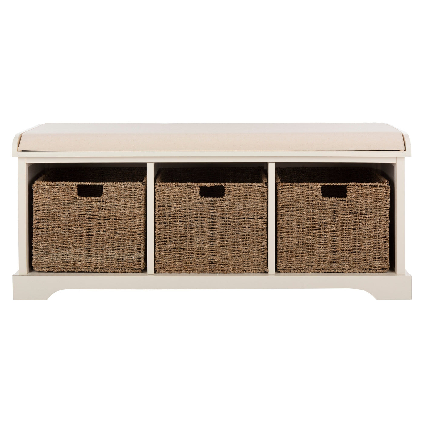 SAFAVIEH Eola Grey/ White Storage Bench - 47 x 16.1 x 19.9 - 47Wx16Dx20H