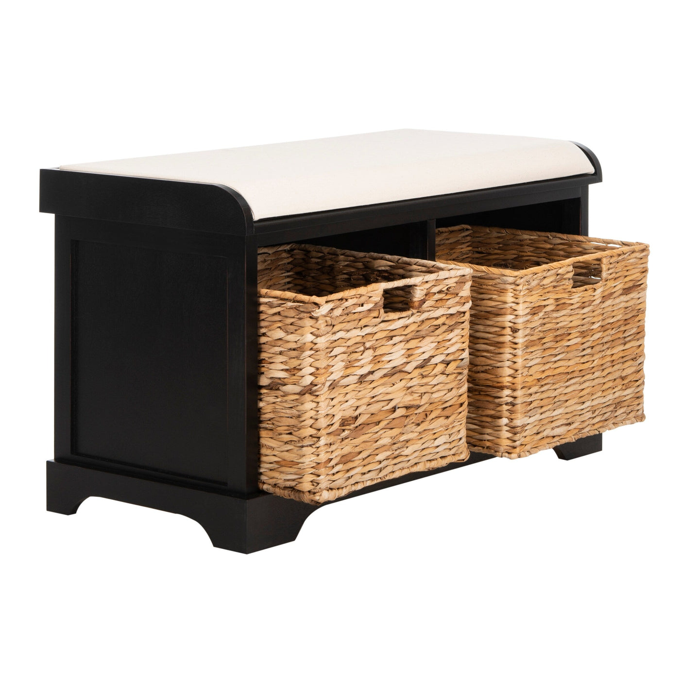 SAFAVIEH Euphemia Brown Woven Storage Basket Bench - 33.5 x 16.1 x 19.9 - 34Wx16Dx20H